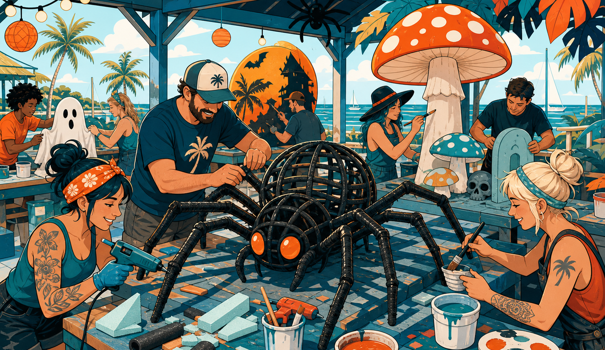 Help build giant haunted props at a free Fort Myers scenic workshop cover image