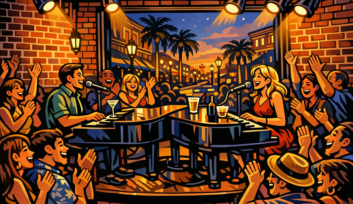 Dueling Pianos is turning downtown Fort Myers into a singalong piano night cover image