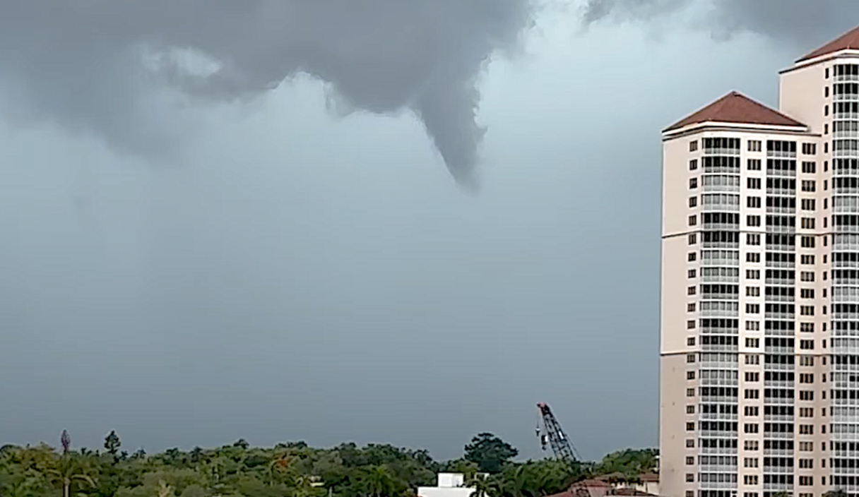 Funnel cloud spotted near Downtown Fort Myers as storms knock down trees cover image