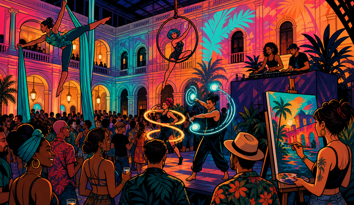 Summer Sideshow is turning downtown Fort Myers into a neon circus-art party cover image